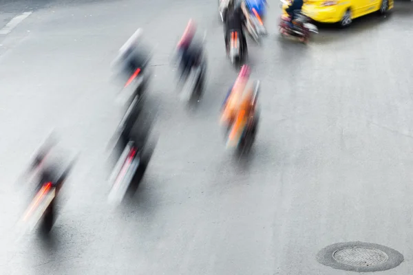 Top view of traffic in Bangkok in motion blur — Stock Photo, Image