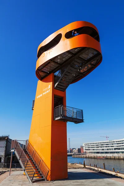 Punto de vista naranja en la ciudad de HafenCity de Hamburgo, Alemania —  Fotos de Stock