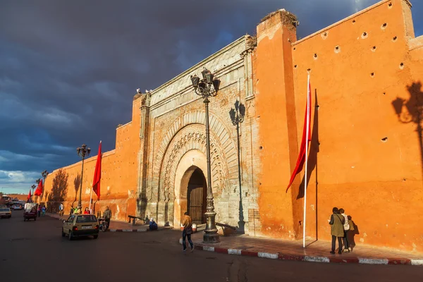 Puerta de la ciudad Bab Agnaou en Marrakech, Marruecos —  Fotos de Stock