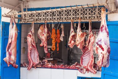 Essaouira souks içinde tipik oryantal kasaplık