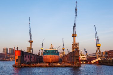 Tong Hai gemi yüzer iskele Hamburg, Almanya