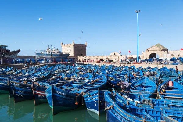 Essaouira, Fas liman mavi deniz araçları — Stok fotoğraf