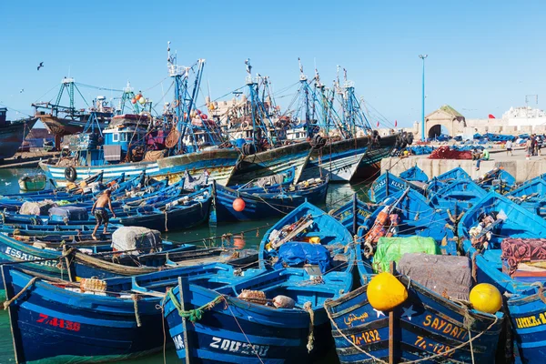 Essaouira, Fas liman mavi deniz araçları — Stok fotoğraf