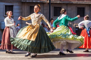 Folklore dance in Valencia, Spain clipart