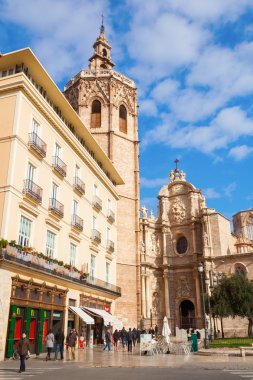 Plaza de la Reina Valencia, İspanya Valencia Katedrali ile