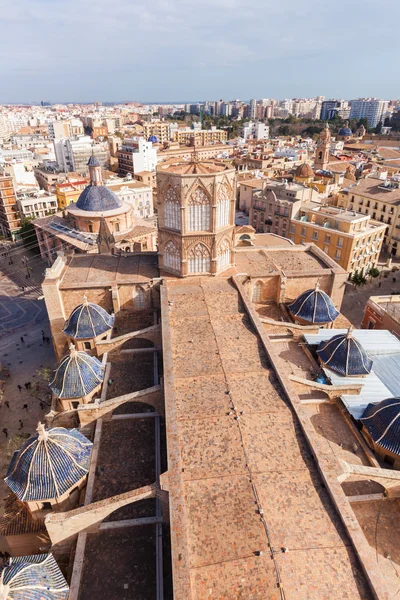 スペイン Valencia の Valencia 大聖堂の空撮 — ストック写真