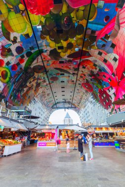 interior of the new market hall in Rotterdam, Netherlands clipart