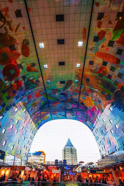 Inside of the modern market hall in Rotterdam, Netherlands — Φωτογραφία Αρχείου