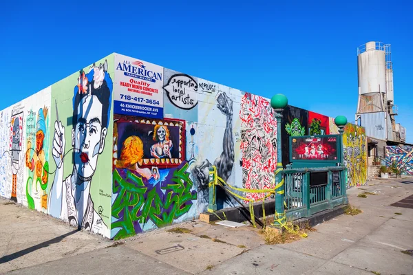 Seni mural di Bushwick, Brooklyn, NYC — Stok Foto