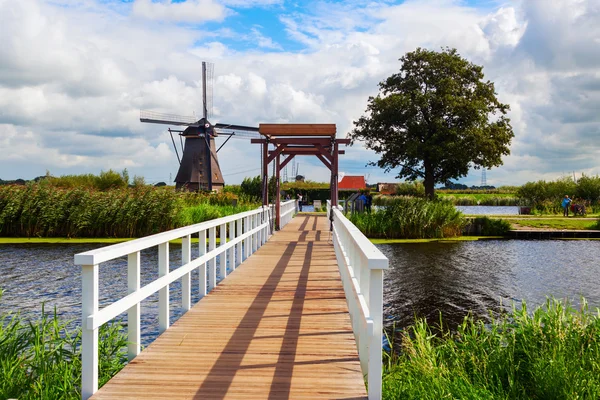 Historical windmills at Kinderdijk, Netherlands — Stockfoto