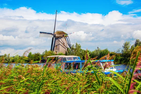 Historical windmills at Kinderdijk, Netherlands — Stockfoto