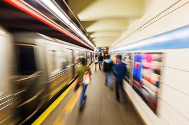 Yakınlaştırma resmi bir Manhattan, New York City'deki bir metro istasyonu