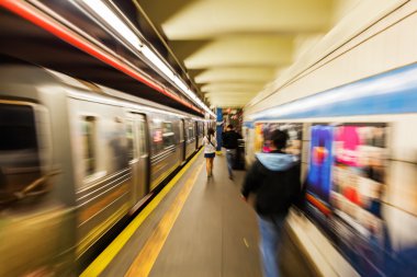 Yakınlaştırma resmi bir Manhattan, New York City'deki bir metro istasyonu