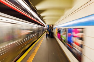 Yakınlaştırma resmi bir Manhattan, New York City'deki bir metro istasyonu