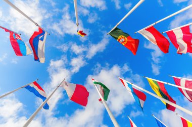 Lüksemburg Avrupa İlçesi'nde Avrupa bayrakları