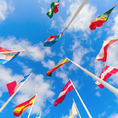 Lüksemburg Avrupa İlçesi'nde Avrupa bayrakları