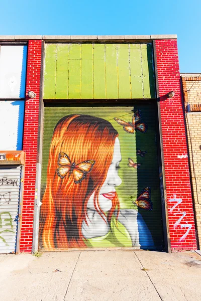 Mural art in Bushwick, Brooklyn, NYC — 스톡 사진