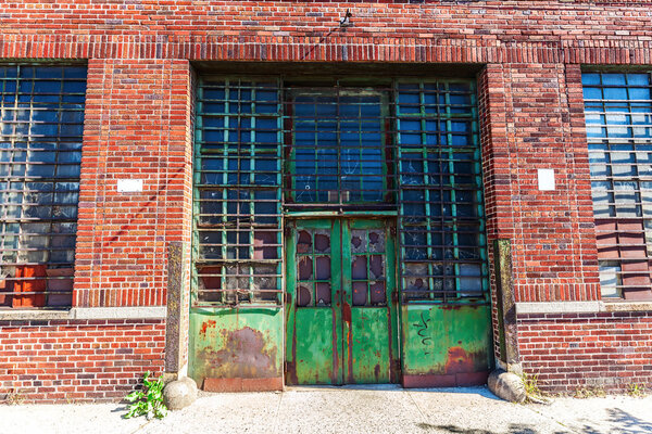 Gate of an old factory in the Bronx, New York City