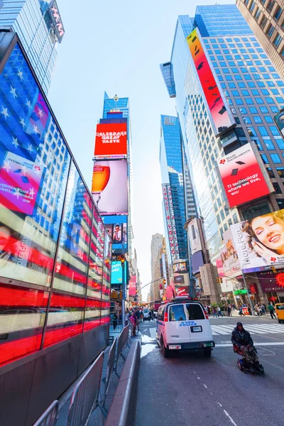 Neon US flag at Times Square, Manhattan, NYC — ストック写真