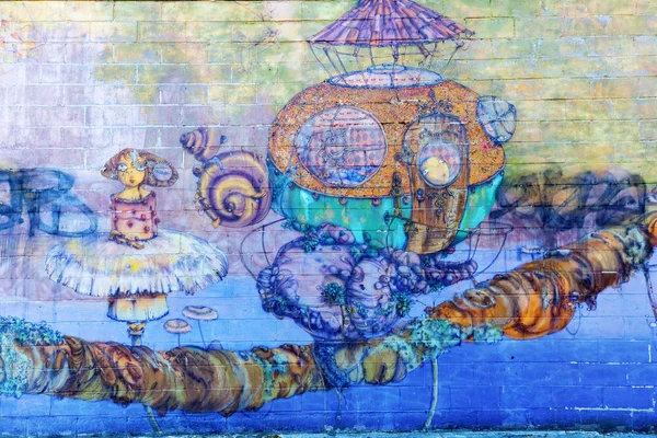 Wandmalerei von os gemeos in coney island, nyc — Stockfoto