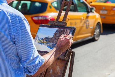 street painter in New York City clipart