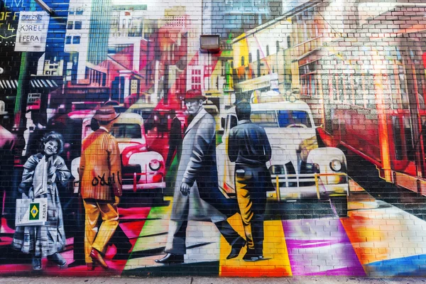 Фреска от художника граффити Кобры в Челси, Нью-Йорк — стоковое фото