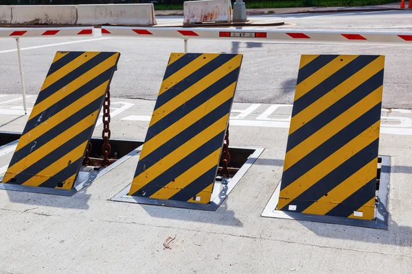 Police street barrier — Stock Photo, Image