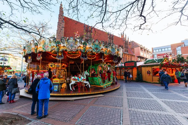 Christmas market in the old town of Hanover — Stock Photo, Image