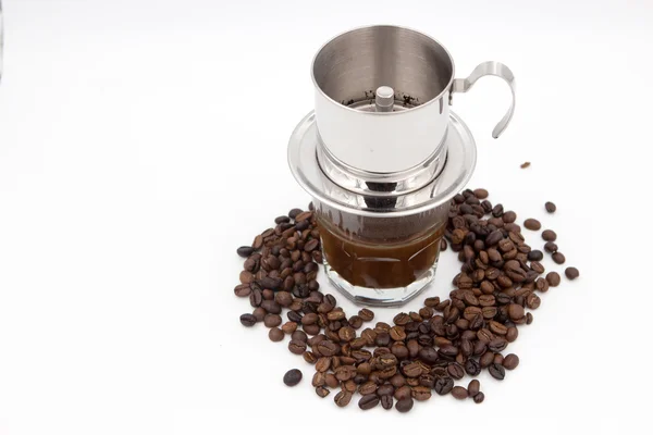 Lave kaffe ved stropløs filter - Stock-foto