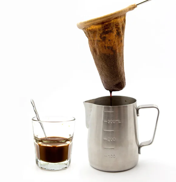 Kaffe sæt asia stil med netto taske - Stock-foto