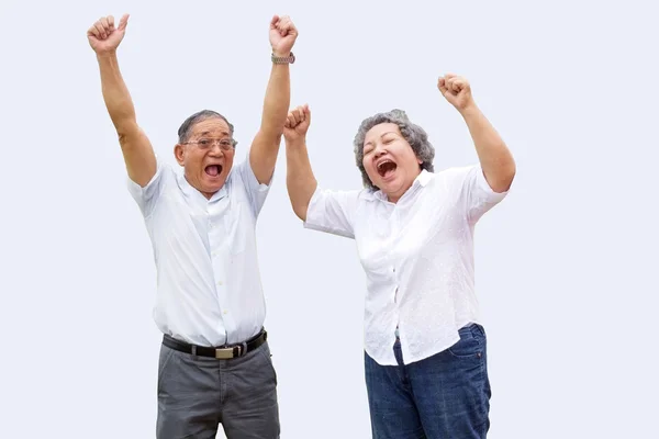 Asya büyükanne ve grandmather gülümseme