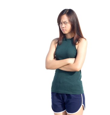 Asya Taylandlı Bayan çapraz bir kolu