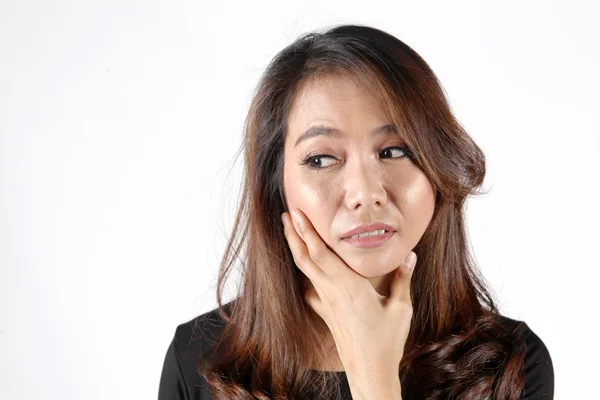 Asian thai worry face shape — Stock Photo, Image