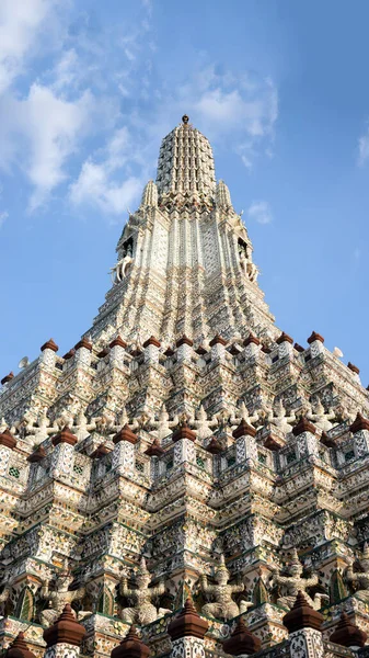 Arquitetura Única Exterior Antigo Templo Budismo Bangkok Tailândia Destino Património — Fotografia de Stock