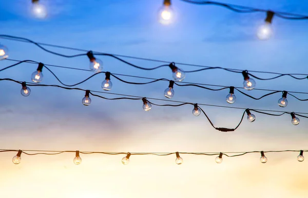 romantic moment with tube on electric line in summer background