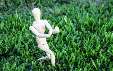 ahşap model poz Tai ji egzersiz konsepti için