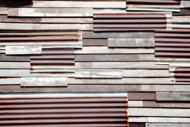 Ahşap ve galvanizli demir malzeme amaç Vintage wallpap için