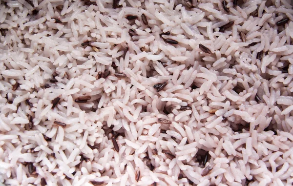 Mix of steam jasmine rice and burry rice — Stock Photo, Image