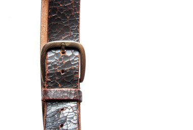 beyaz izole üzerinde baş ve ayak eski vintage Doğal deri kemer