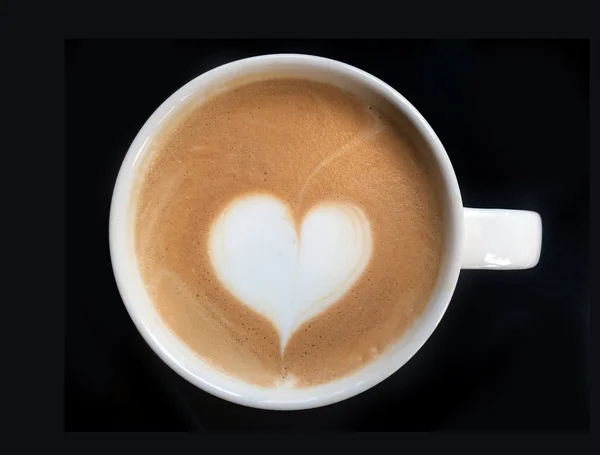 Cup of latte art coffee — Stock Photo, Image