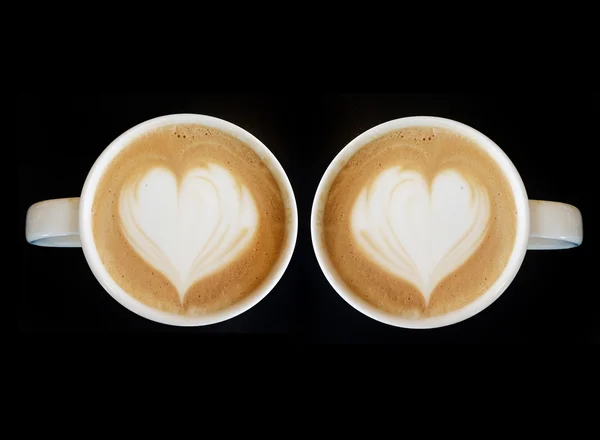 Sanat cappuccino kahve kalp sembol fincan — Stok fotoğraf