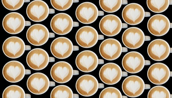 Copo de arte cappuccino símbolo coração de café — Fotografia de Stock
