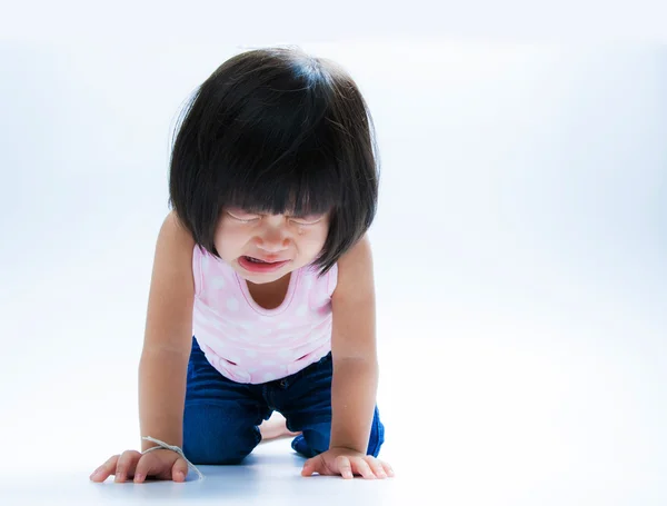 Asian girl crying isolate — Stock Photo, Image