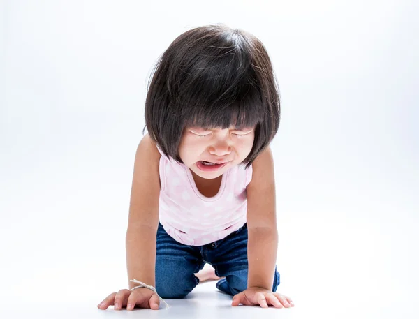 Asian girl crying isolate — Stock Photo, Image