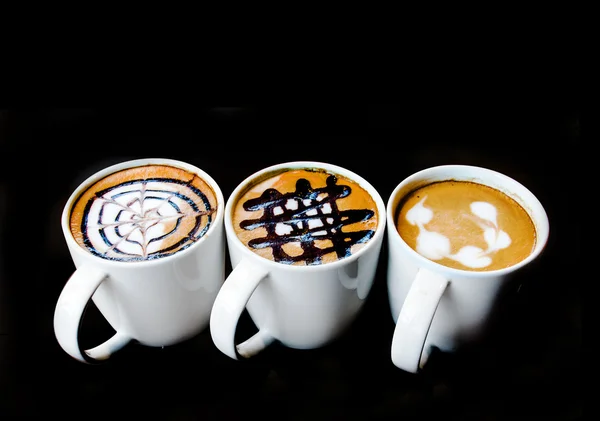 Latte diseño de arte en taza —  Fotos de Stock