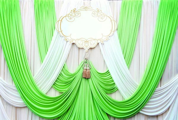 Fond de rideau blanc et vert — Photo