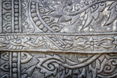 Tay desen stili çimento üzerinde 