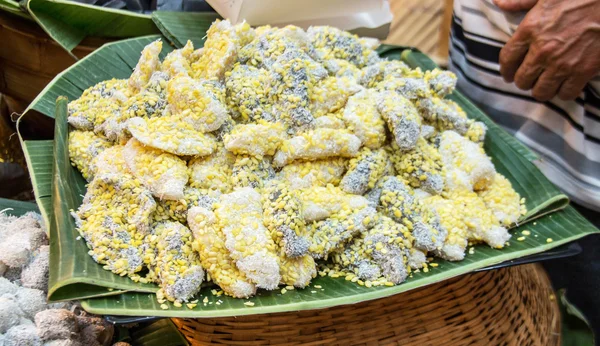 Mungbohnen Reis-Crepe thailändische Süßfleischgerichte — Stockfoto