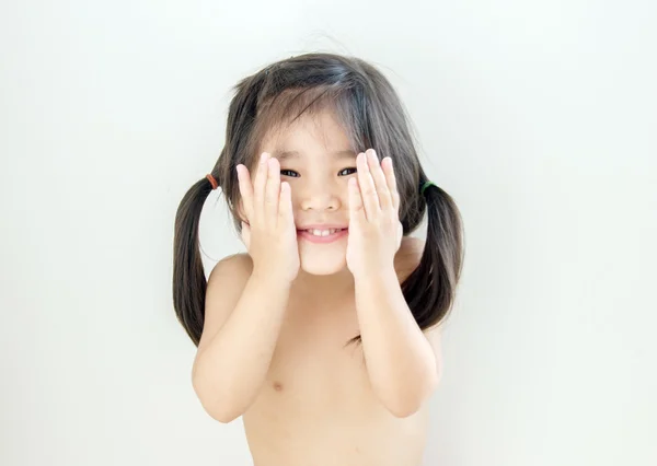 Bonito menina engraçado rosto — Fotografia de Stock