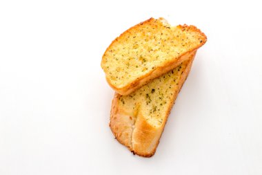 beyaz üzerine kızarmış sarımsaklı ekmek